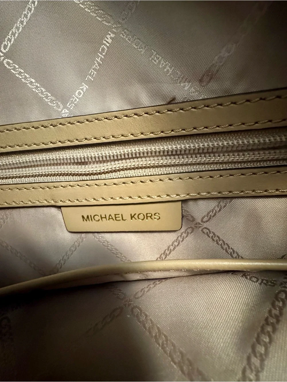 Michael Kors Brown Leather Shoulder Bag with Gold Hardware